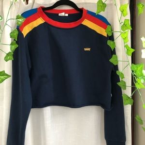 Vans Navy Sweatshirt with Red and Yellow Accents
